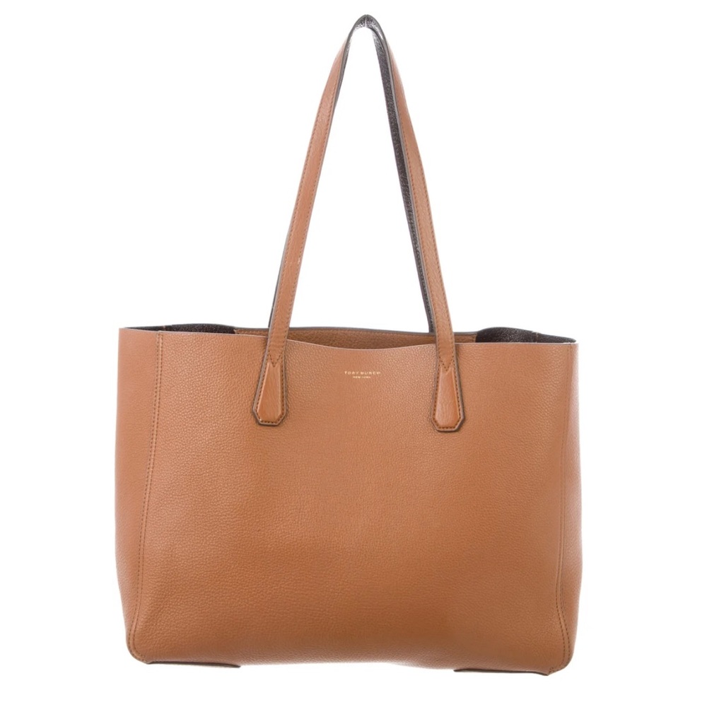 Tory Burch Perry Leather Reversible Tote with matching wristlet